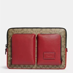 Coach Outlet Utility Laptop Case In Colorblock Signature Canvas NWOT